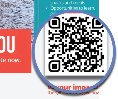 Zooming in on a QR code on a mailer
