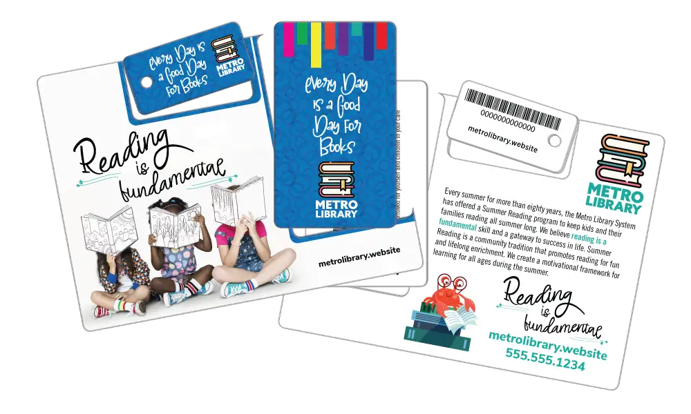 Library Acclaim key tag and CR80 card combo made of Teslin®.