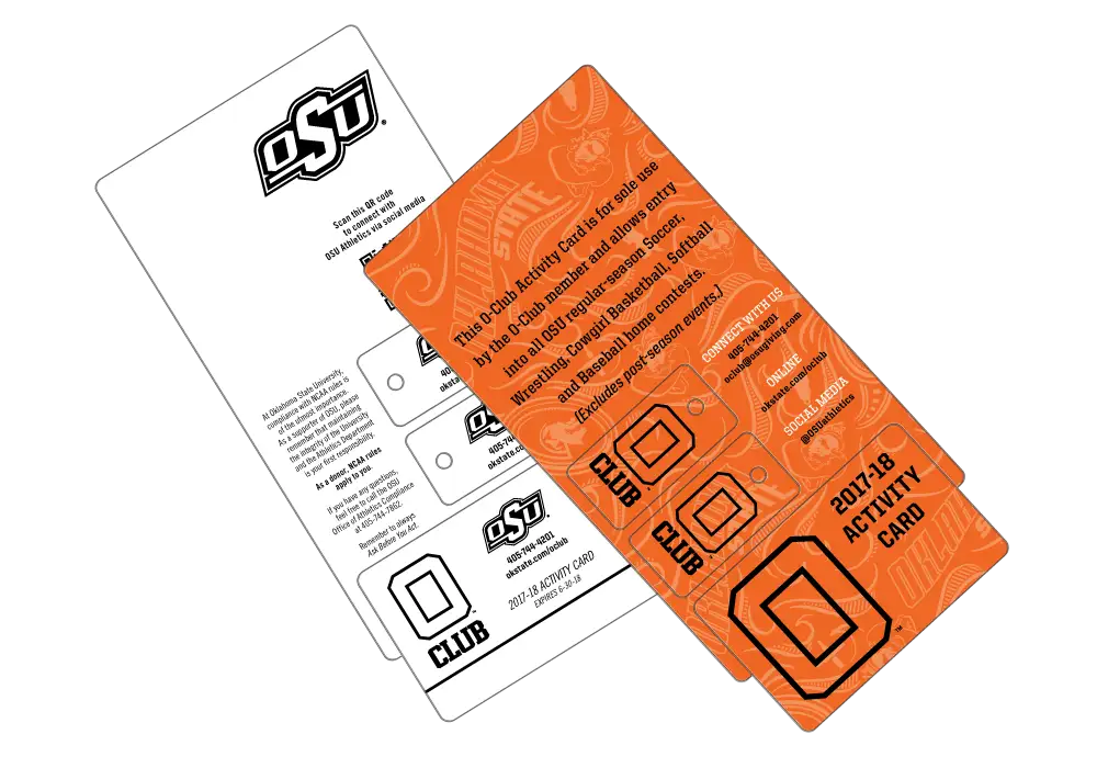 University Club membership activity card