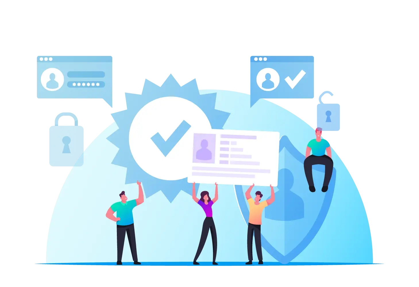 Illustration depicting ID card security.