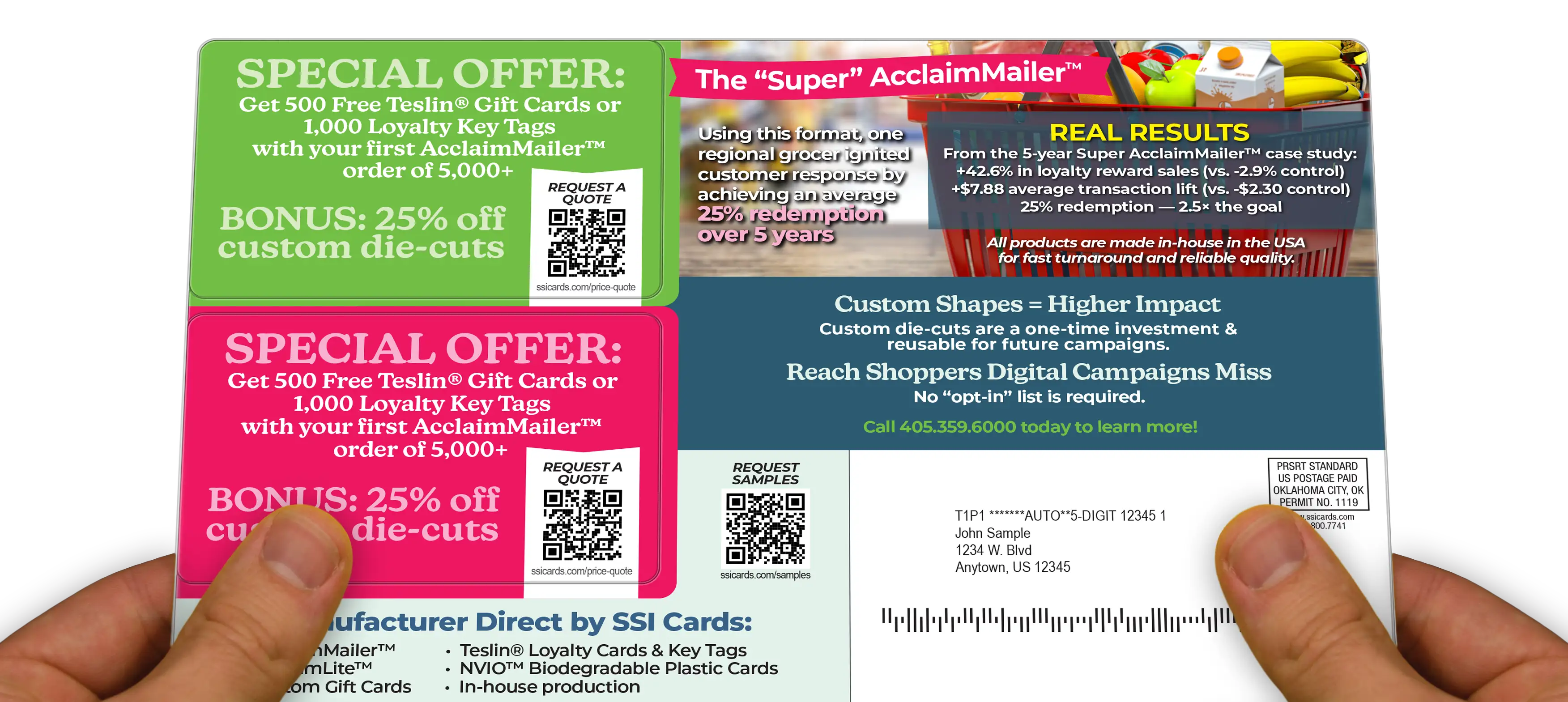 Super Acclaim postcard showing 5 year case study results.