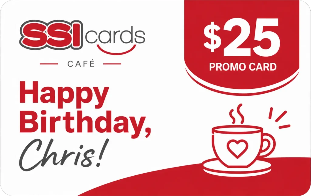 $25 promotional birthday personalized gift card for Chris.