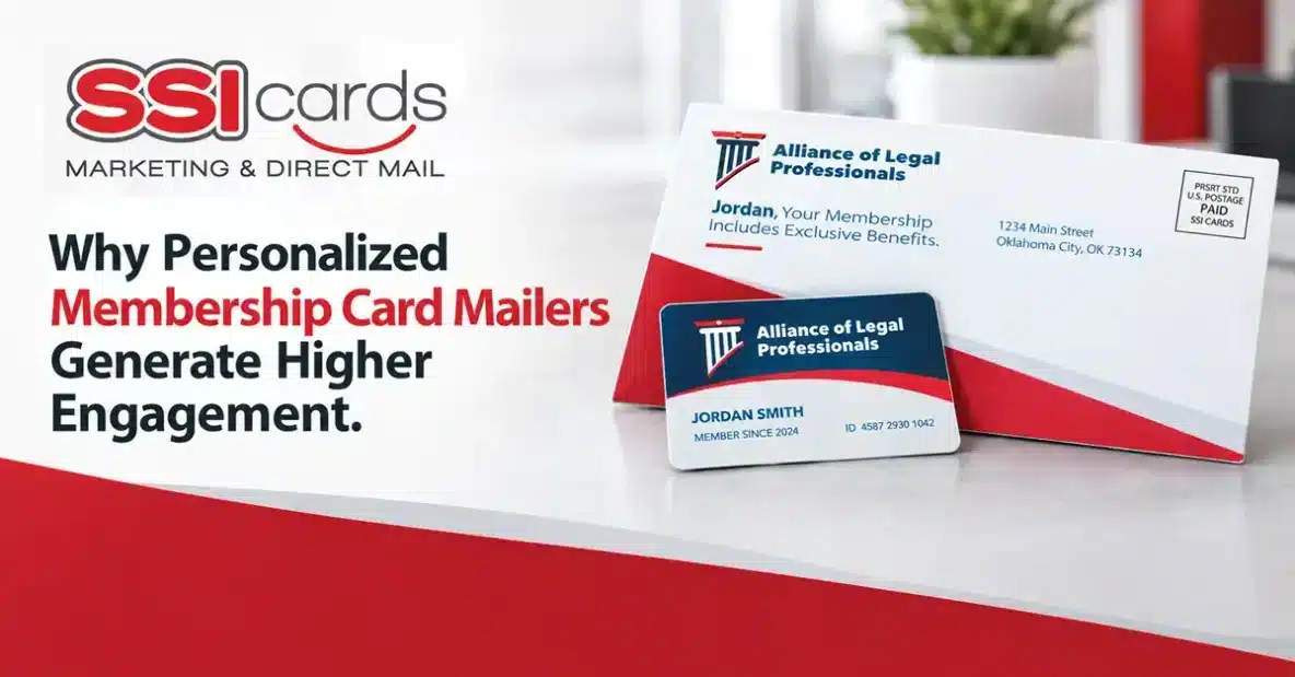 Personalized membership card mailer featuring a custom membership card and direct mail envelope designed to increase member engagement and retention.
